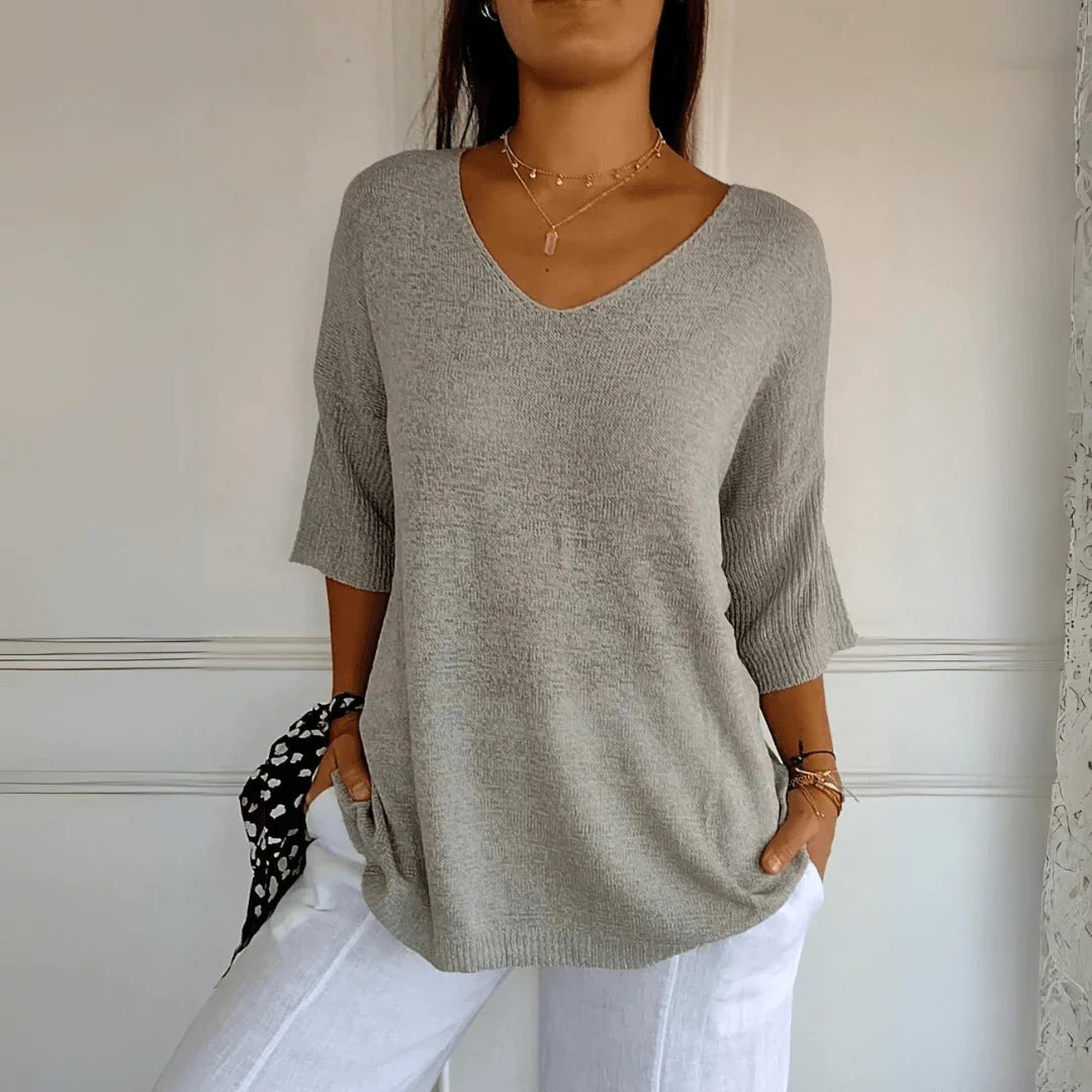 Erika | Elegant gebreid katoenen overhemd