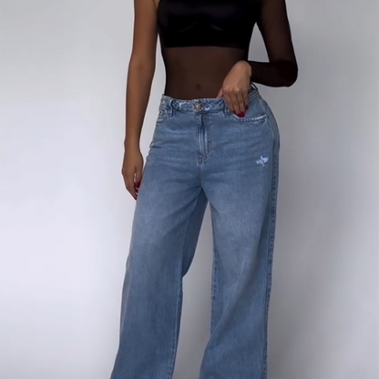 Mesh-top met onregelmatige snit in jumpsuit-stijl