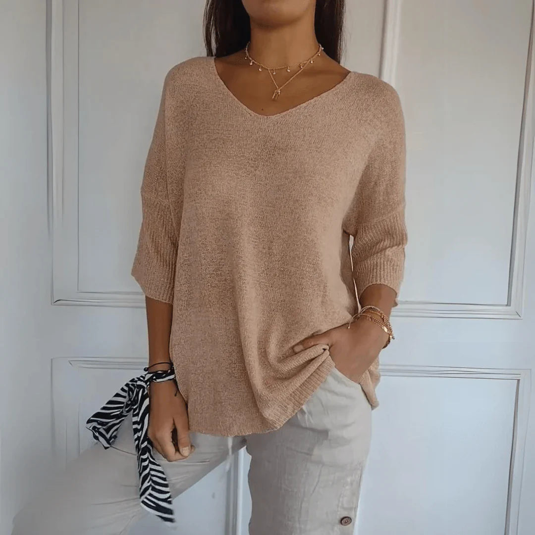 Erika | Elegant gebreid katoenen overhemd