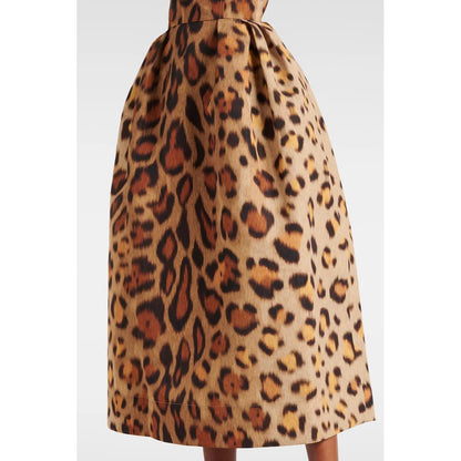Bustier midi-jurk met dierenprint