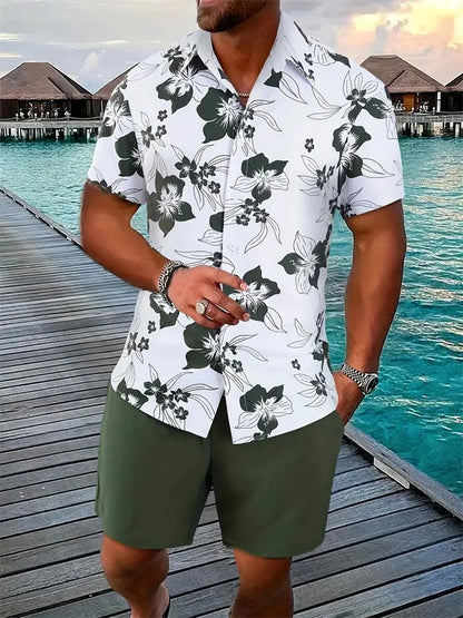 Luca Men's Short Sleeve Shirt and Shorts Set