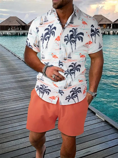 Luca Men's Short Sleeve Shirt and Shorts Set
