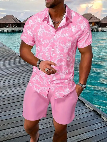 Luca Men's Short Sleeve Shirt and Shorts Set